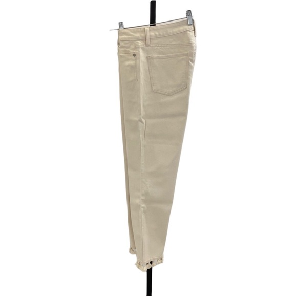 NWOT Talbots Tassel Crop Denim Pants 10 Cream - Picture 9 of 16